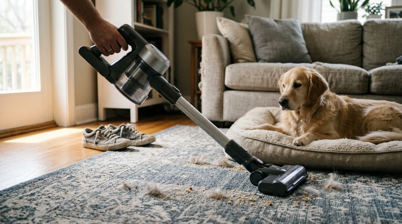 Cordless Pet Hair Vacuum: 2500mAh Power for Quick Cleans