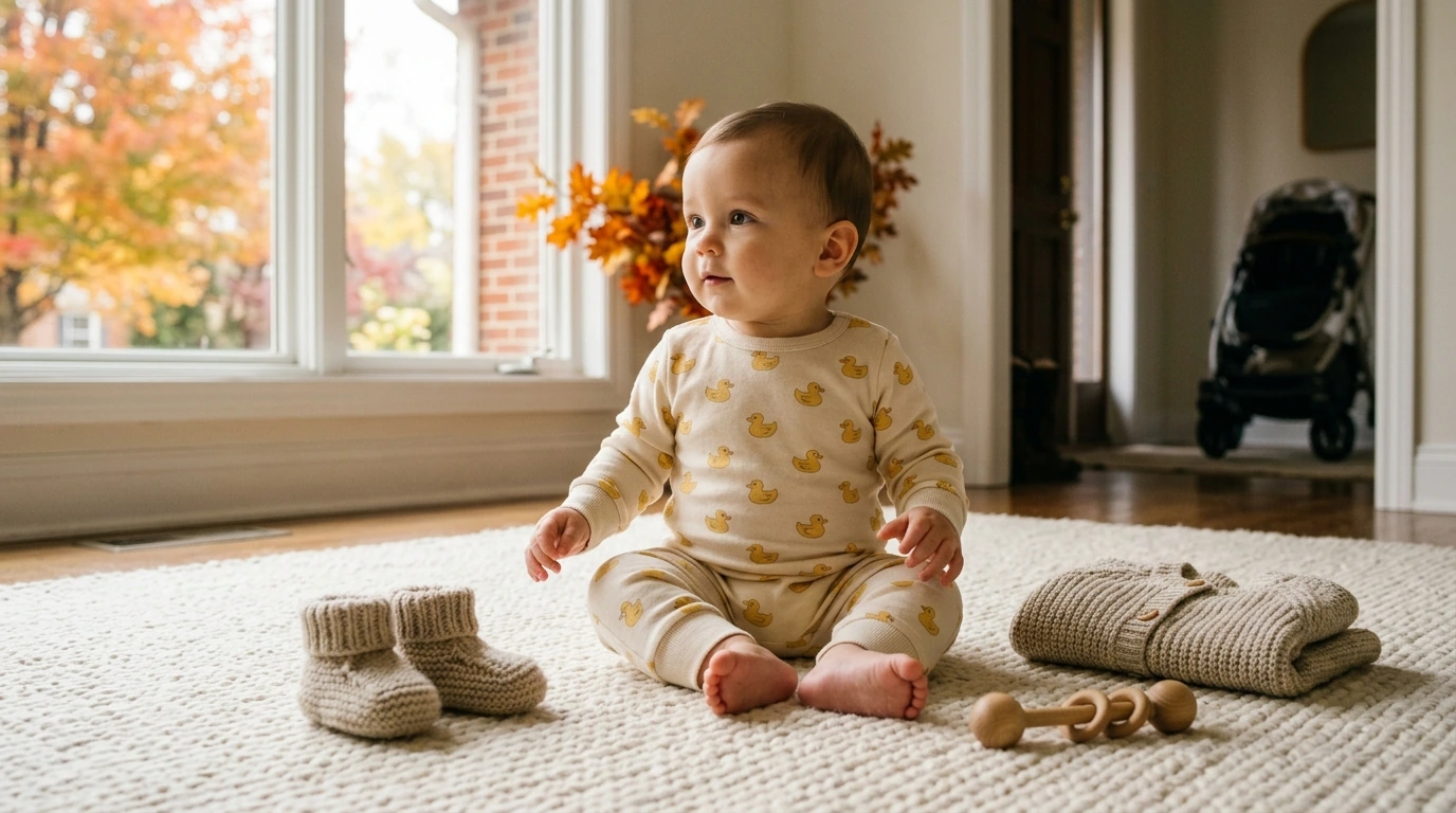 Cute Duck Print Baby Boy Fall Romper (Long Sleeve)