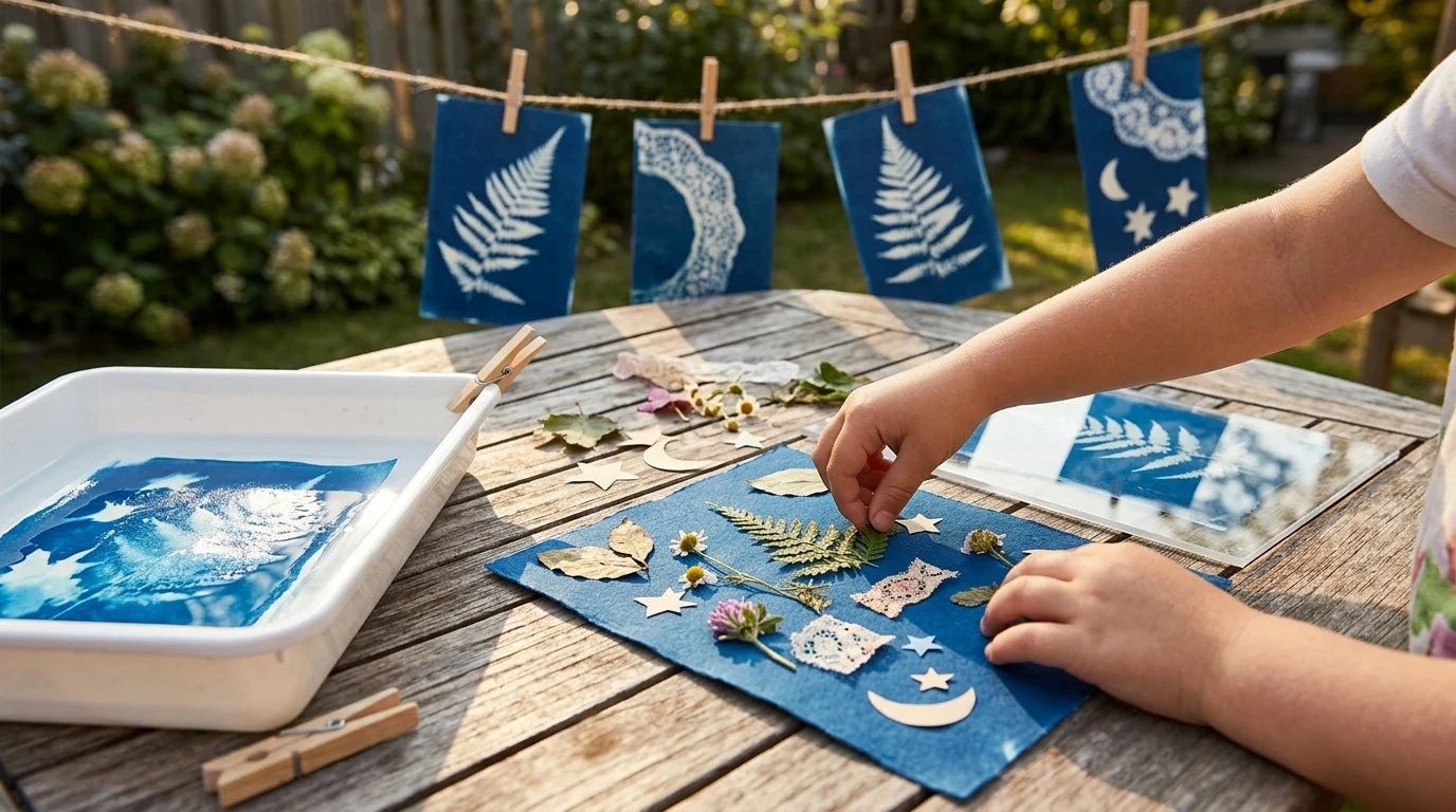 Kids Cyanotype Sun Print Kit: Easy DIY Blueprints