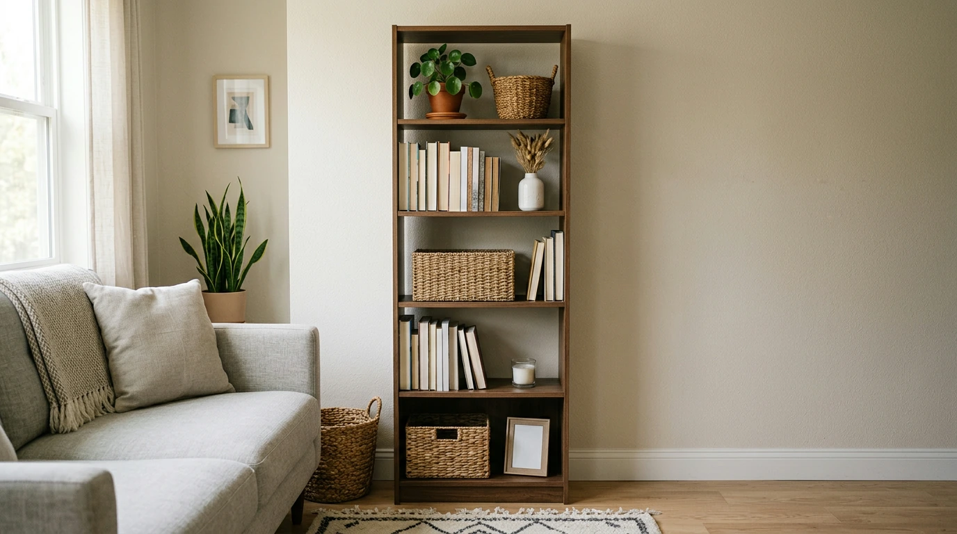 72-Inch 5-Shelf Wood Bookcase: Open Storage Made Easy