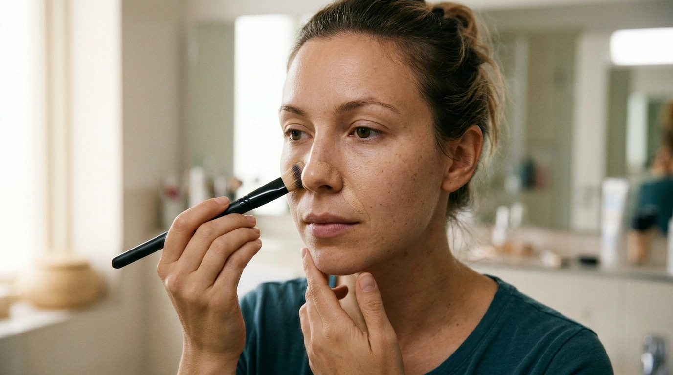 Angled Foundation Brush for Liquid Makeup: How to Use It